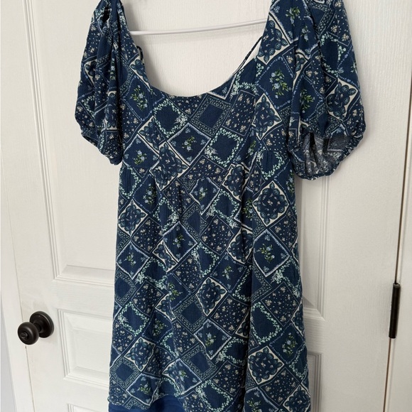 Altar'd State Blue Puff Sleeve Sundress - Picture 2 of 8